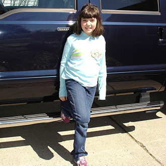 Savannah with grandpa's F350